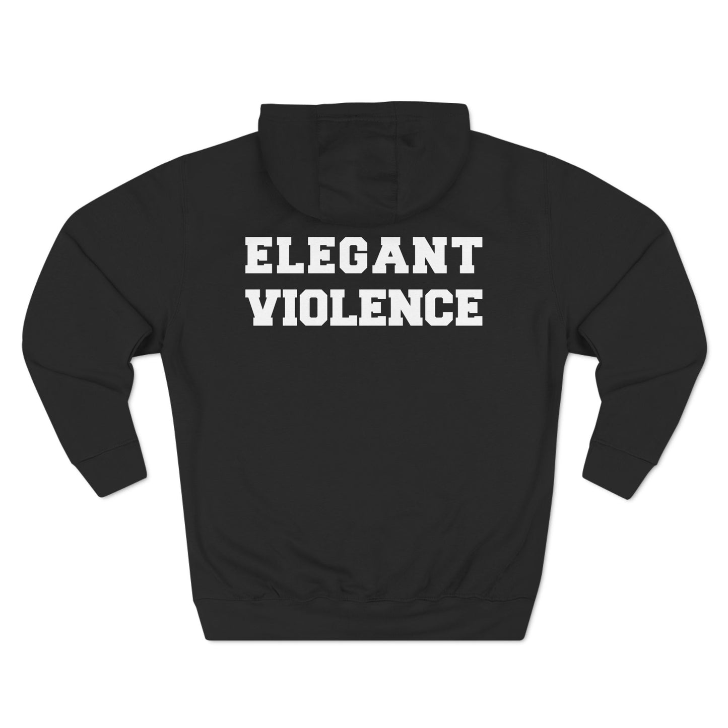 Small Logo Elegant Violence Three-Panel Fleece Hoodie