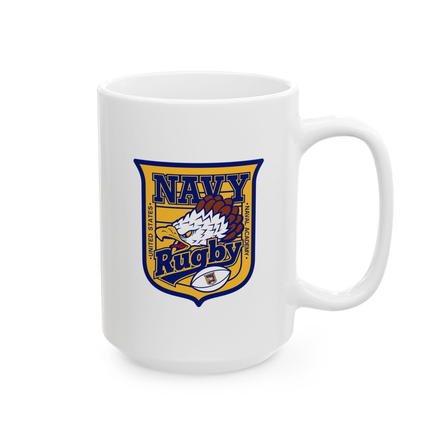 Elegant Violence Navy Rugby Ceramic Mug, (11oz, 15oz)