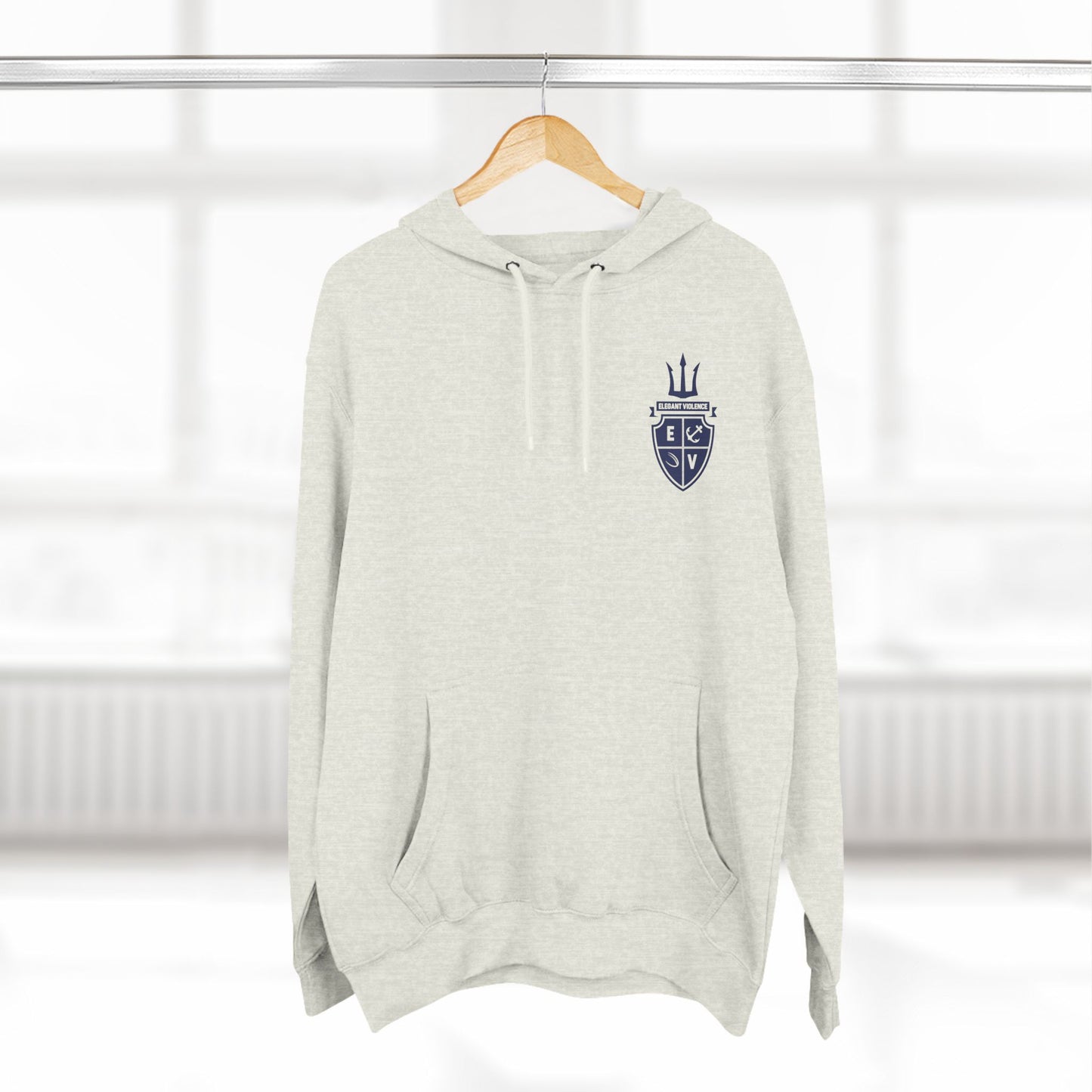 Small Logo Elegant Violence Three-Panel Fleece Hoodie