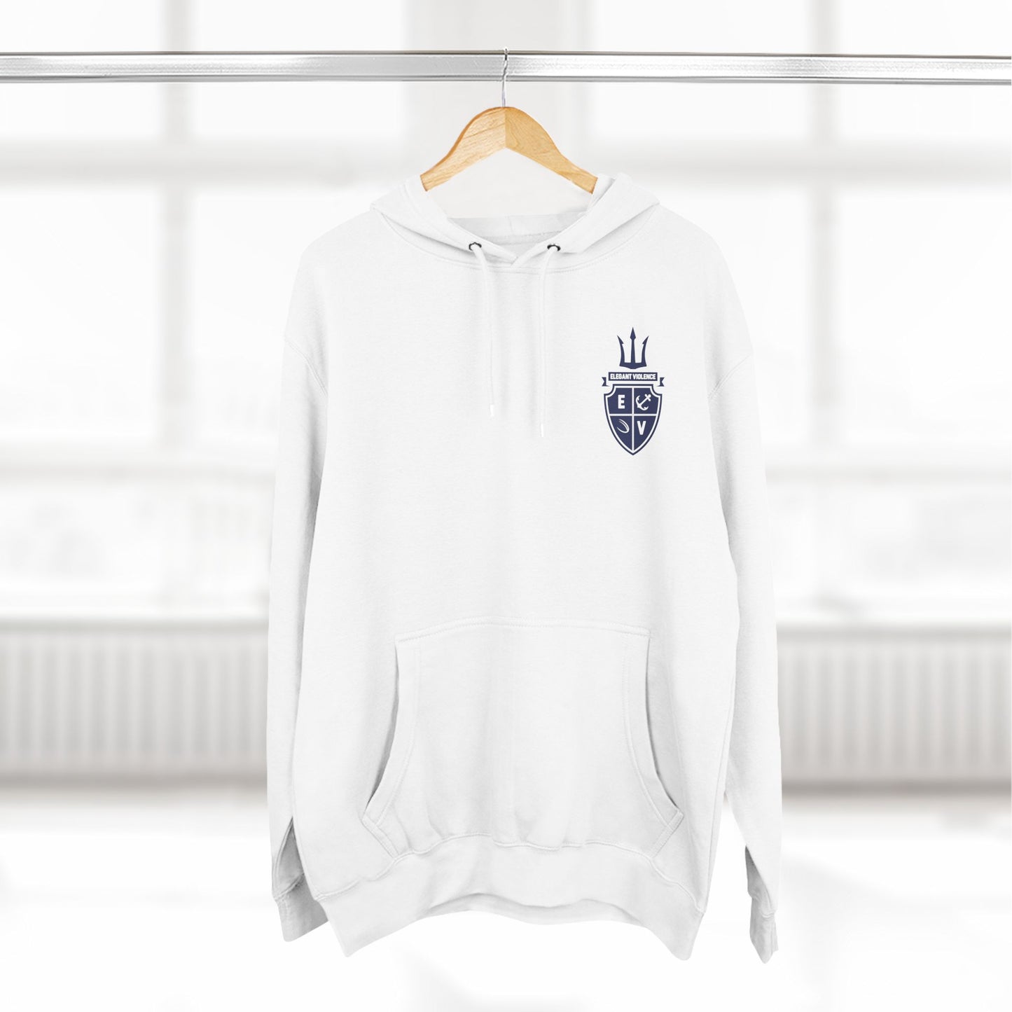 Small Logo Elegant Violence Three-Panel Fleece Hoodie