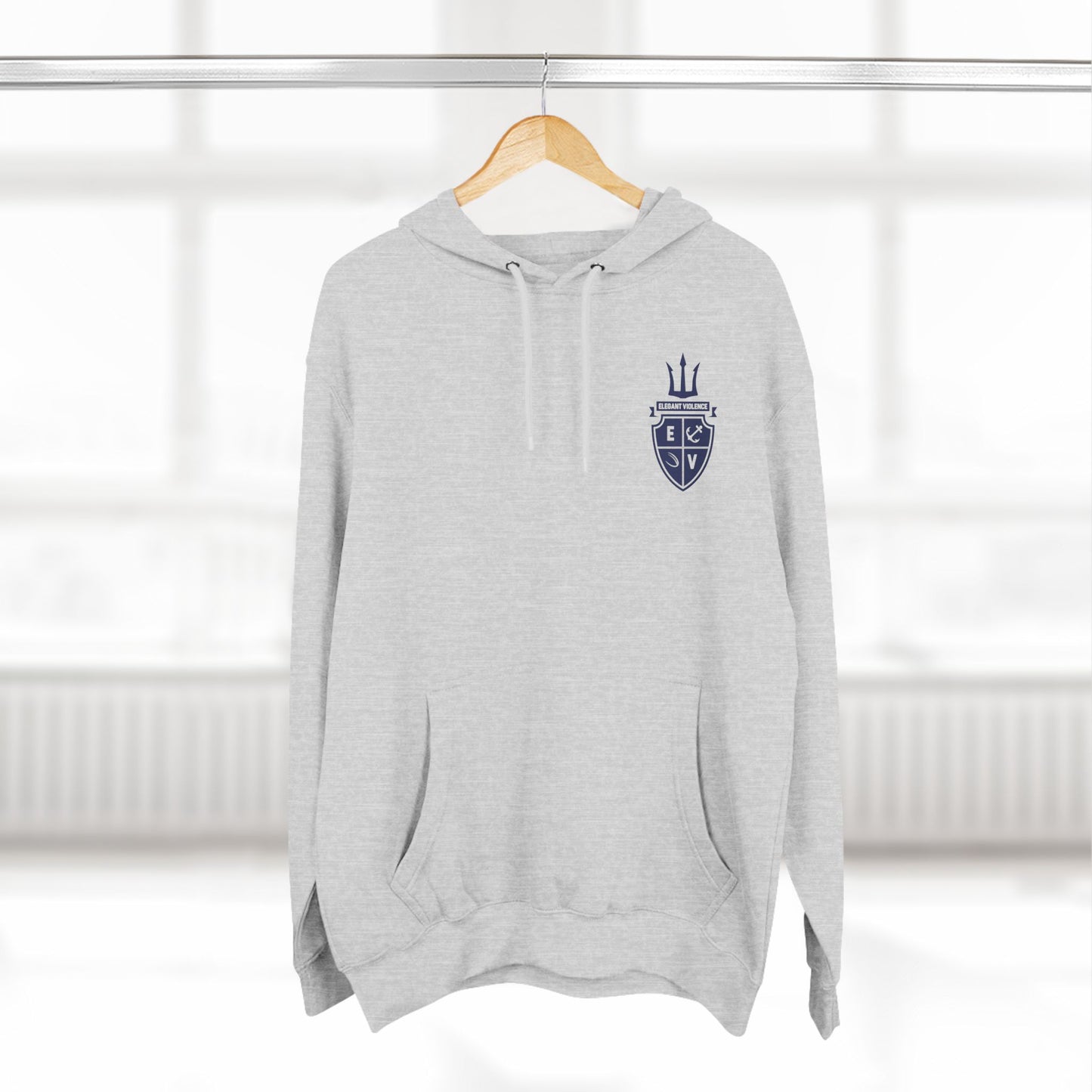 Small Logo Elegant Violence Three-Panel Fleece Hoodie