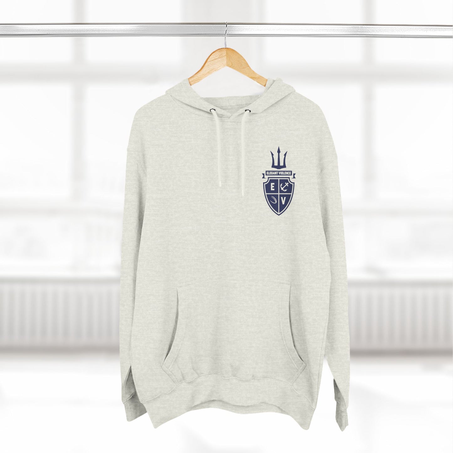 Small Logo Elegant Violence Three-Panel Fleece Hoodie