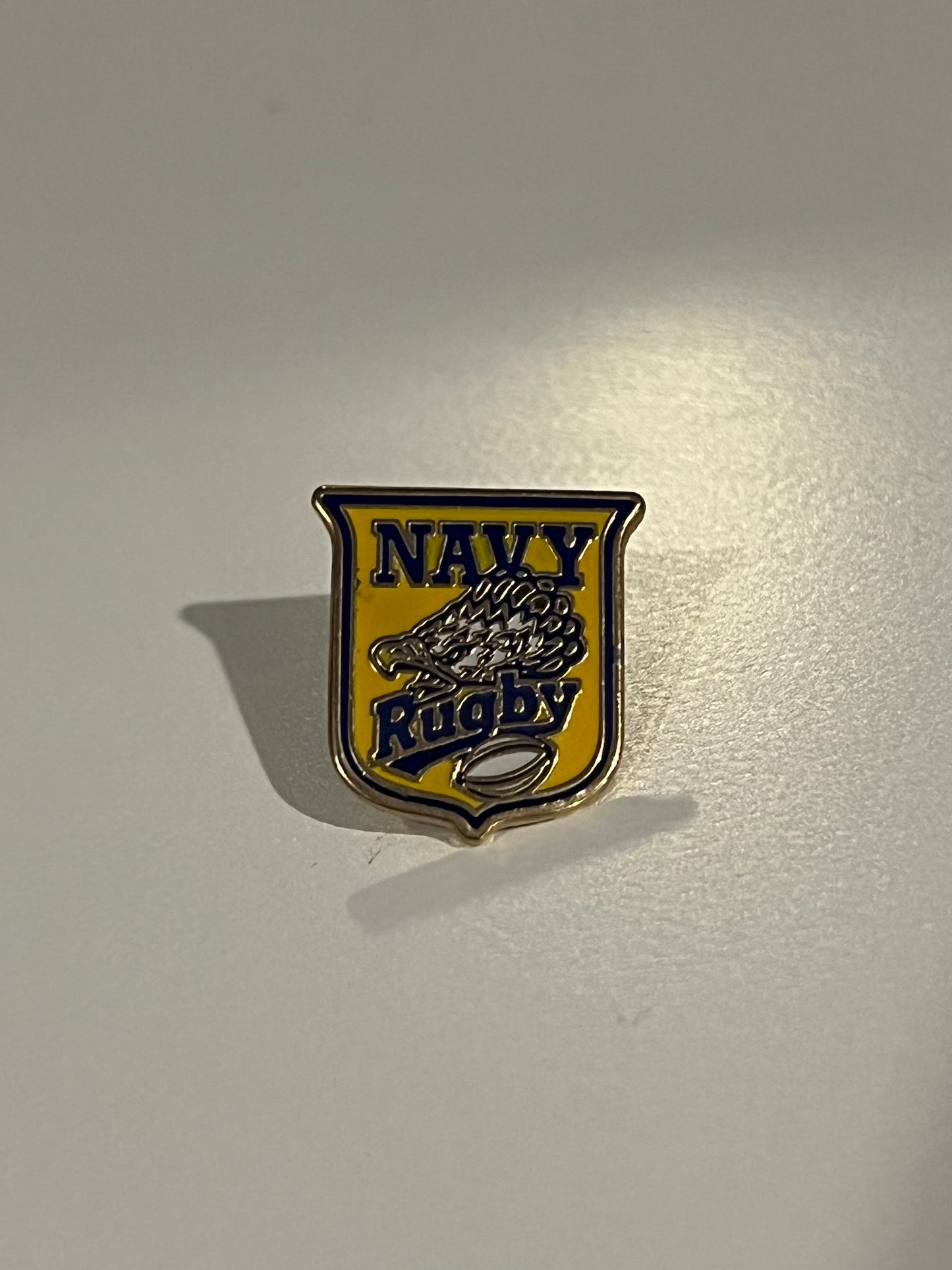 Navy Rugby Crest Pin